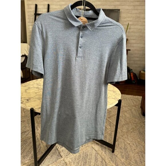 Lululemon Heathered Black Evolution Short-Sleeve Polo Shirt Mens Size M - Picture 3 of 5